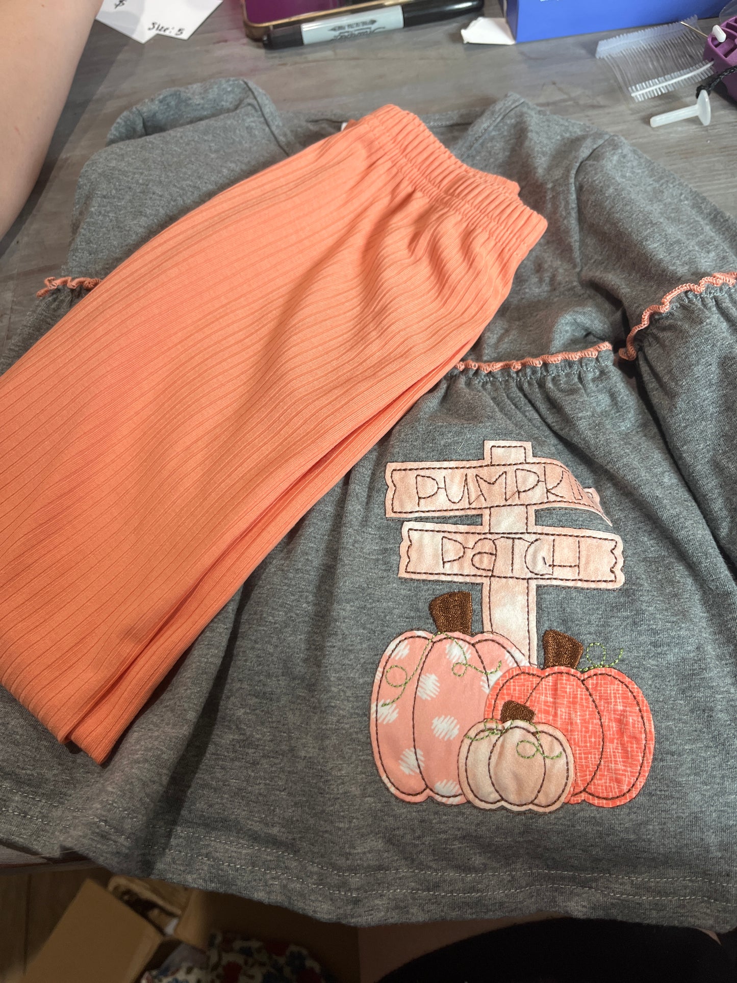 Gray & Coral Pumpkin Set