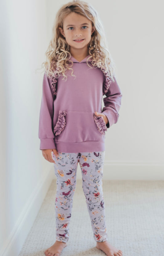 Ruffled Lavender Hoodie Set