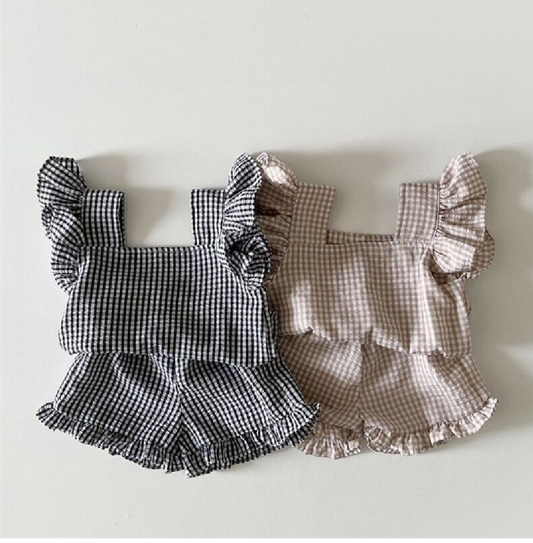 Plaid Ruffled Set