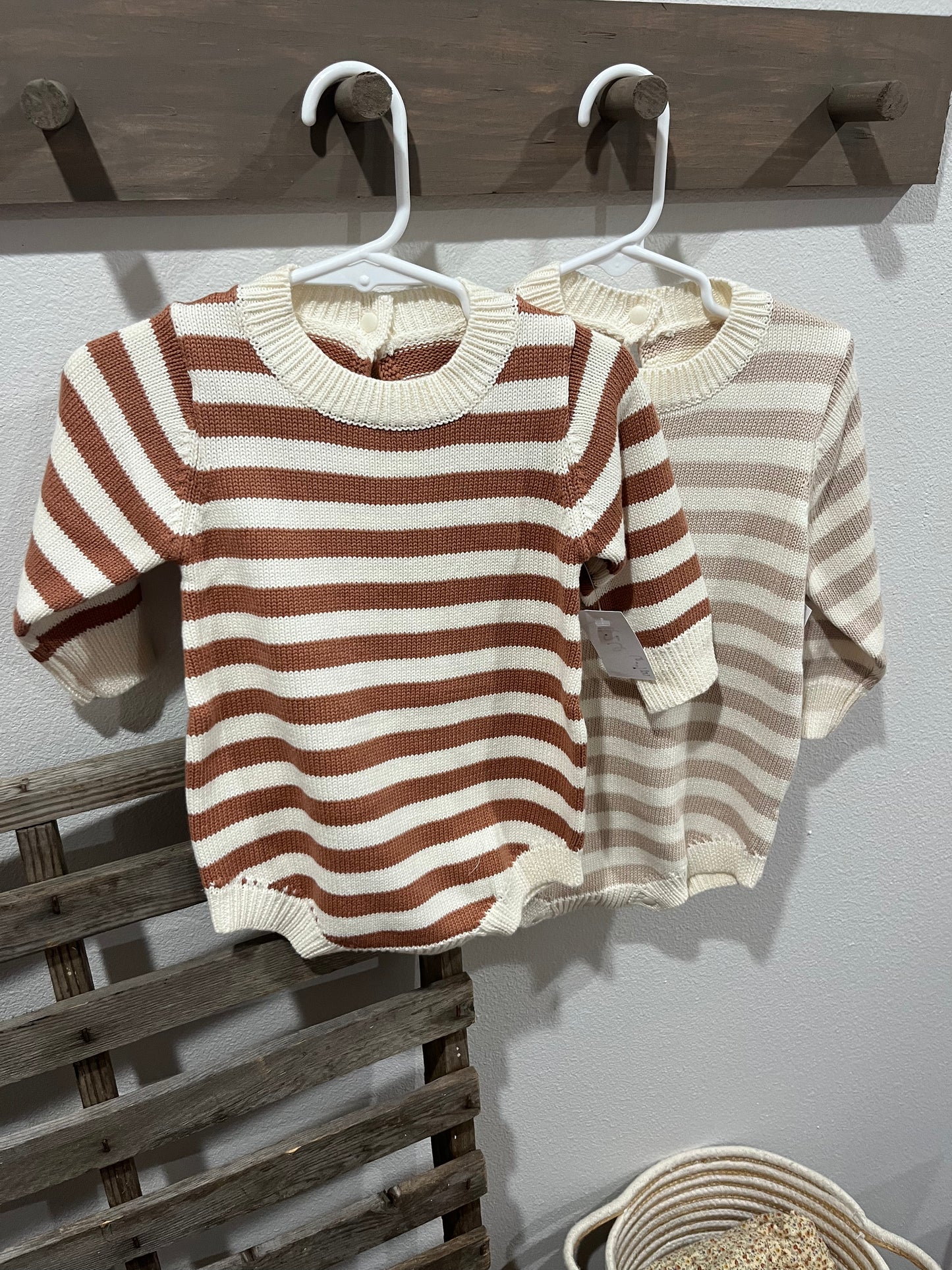 Boys Striped Sweater Romper