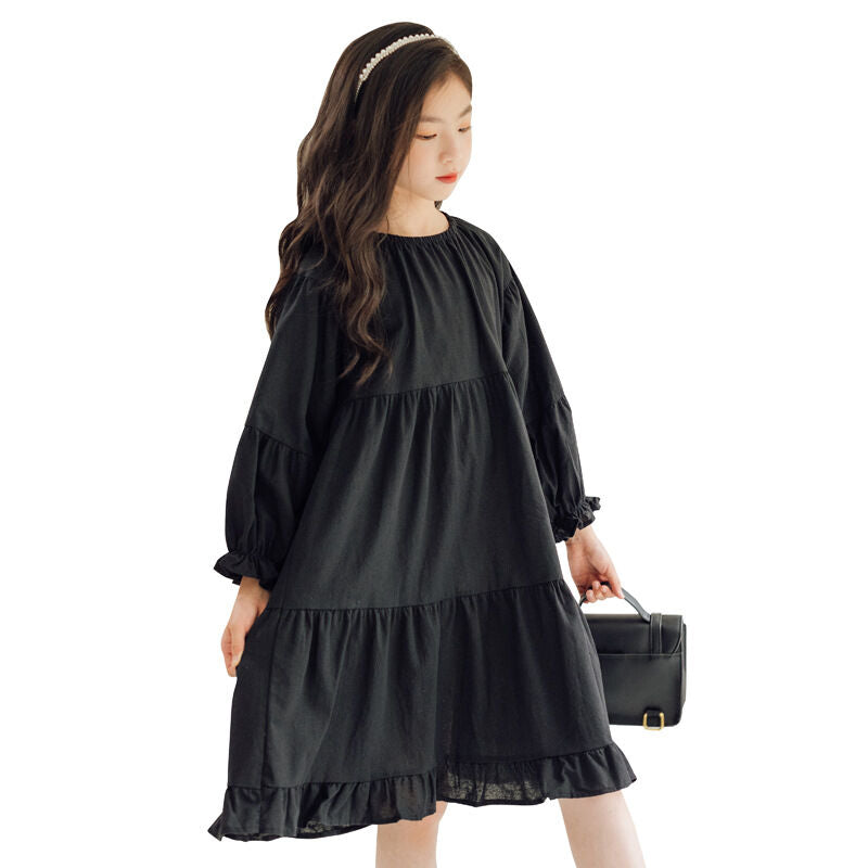 Black Bubble Sleeve Dress