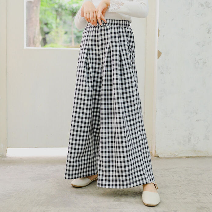 Plaid Wide Leg Pants