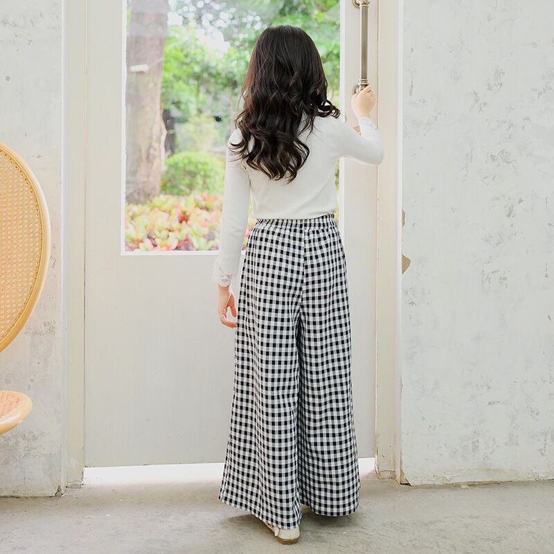 Plaid Wide Leg Pants