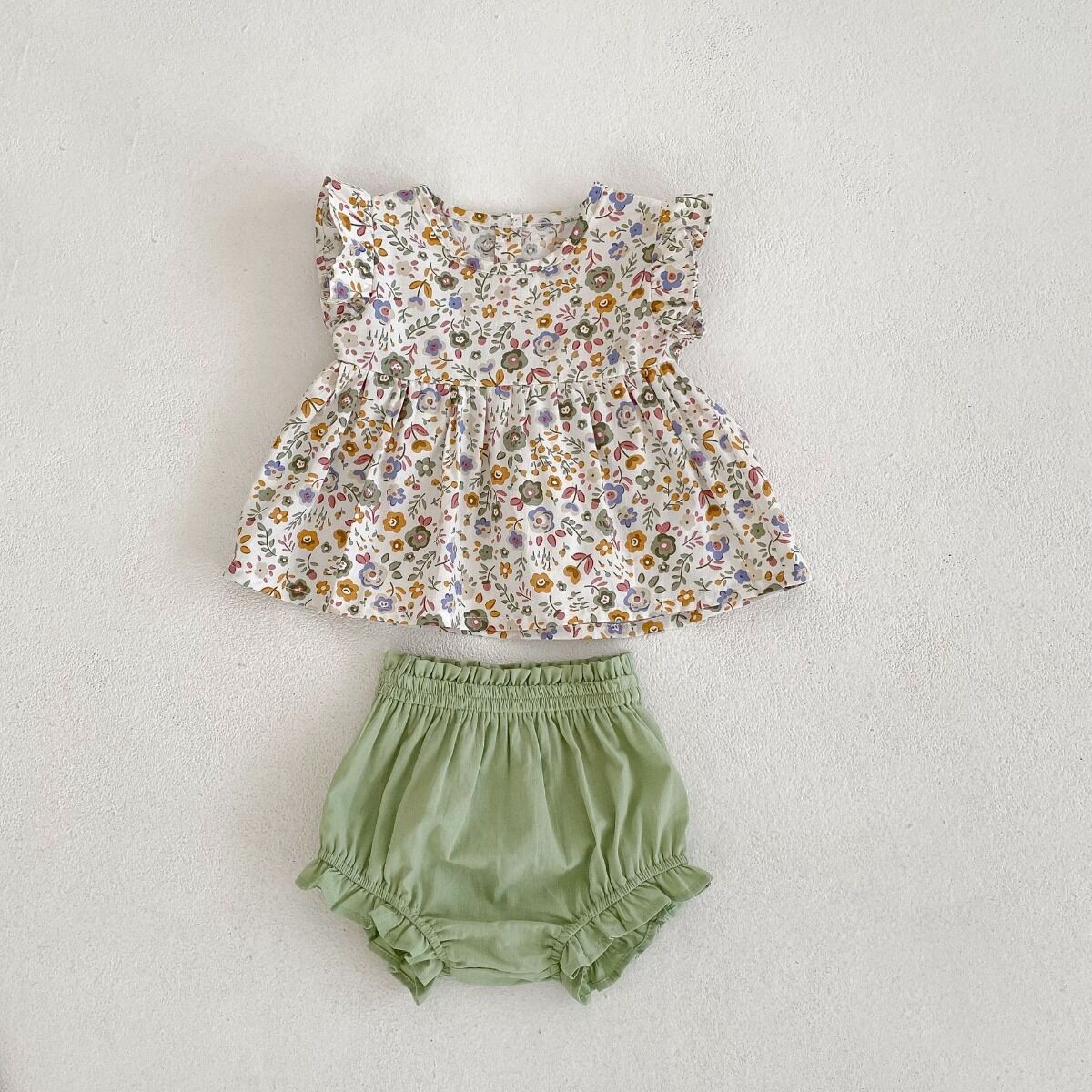 Green Floral Bloomer Set